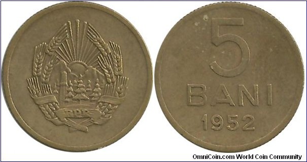 RomaniaPR 5 Bani 1952