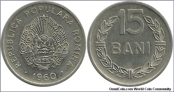 RomaniaPR 15 Bani 1960