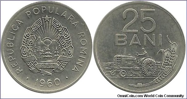 RomaniaPR 25 Bani 1960
