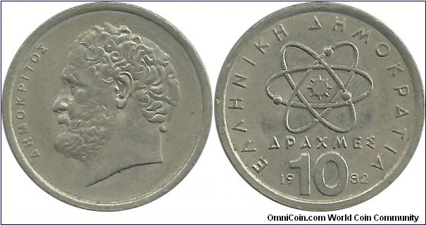 GreeceRepublic 10 Drahmes 1982