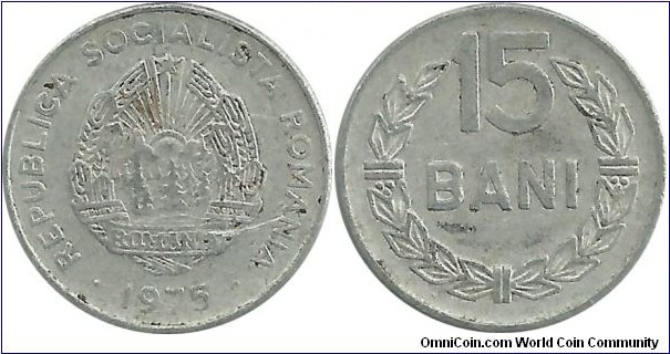 RomaniaSR 15 Bani 1975 - Al
