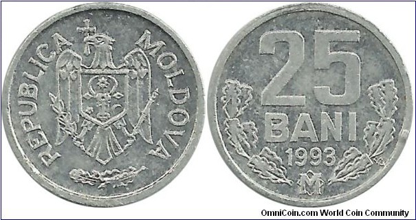 Moldovan Republic  25 Bani 1993