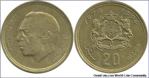 Morocco 20 Santimat AH1394-1974