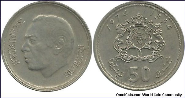 Morocco 50 Santimat AH1394-1974