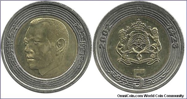 Morocco 5 Dirham AH1423-2002