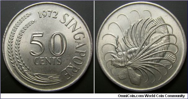 Singapore 1972 50 cents. 