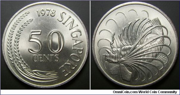 Singapore 1978 50 cents. 