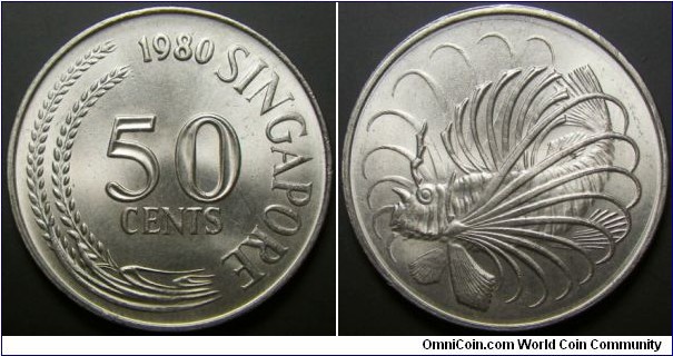 Singapore 1980 50 cents. 