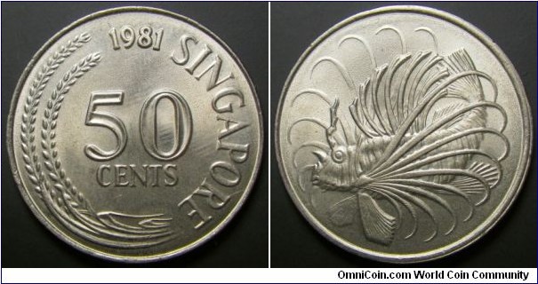Singapore 1981 50 cents. 