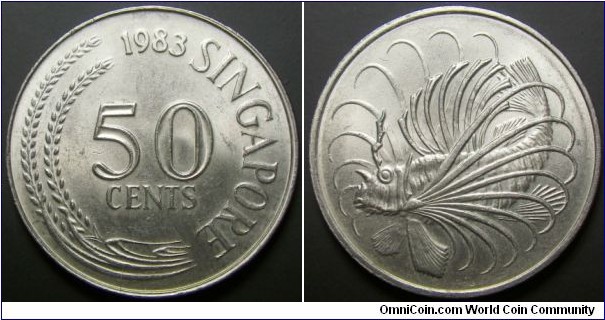 Singapore 1983 50 cents. 