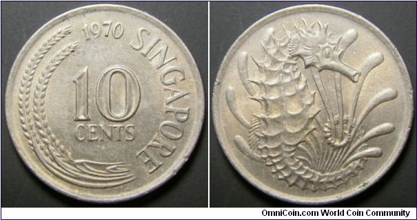 Singapore 1970 10 cents. 