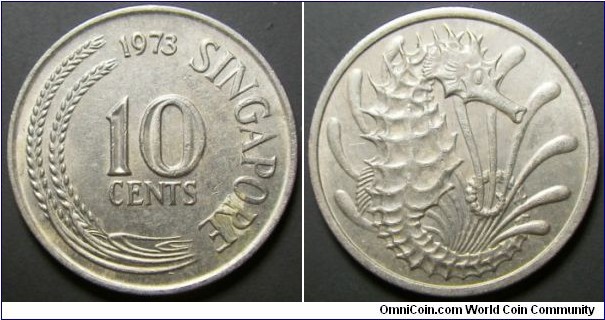Singapore 1973 10 cents. 