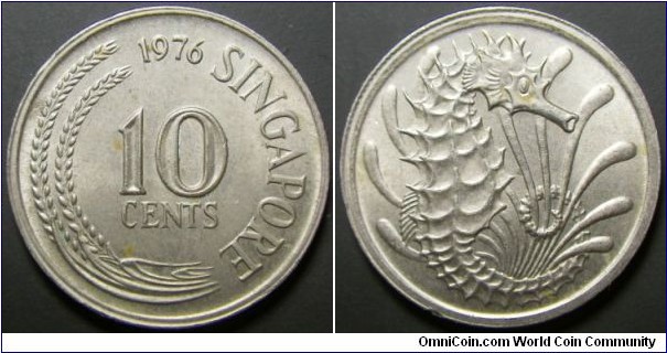 Singapore 1976 10 cents. 