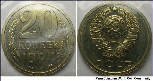 Russia 1985 20 kopek in mintset. 