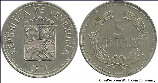 Venezuela 5 Centimos 1971