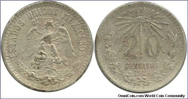 Mexico 20 Centavos 1939
