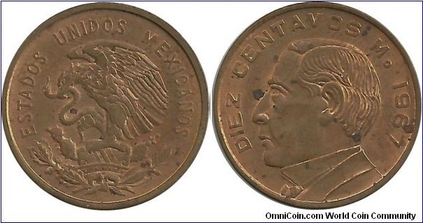 Mexico 10 Centavos 1967