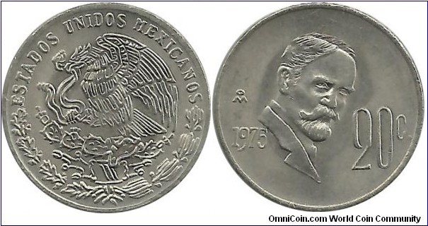Mexico 20 Centavos 1975