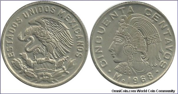 Mexico 50 Centavos 1968