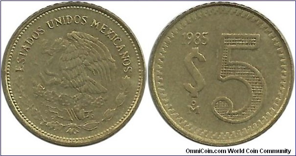 Mexico 5 Pesos 1985