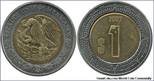 Mexico 1 Peso 2007