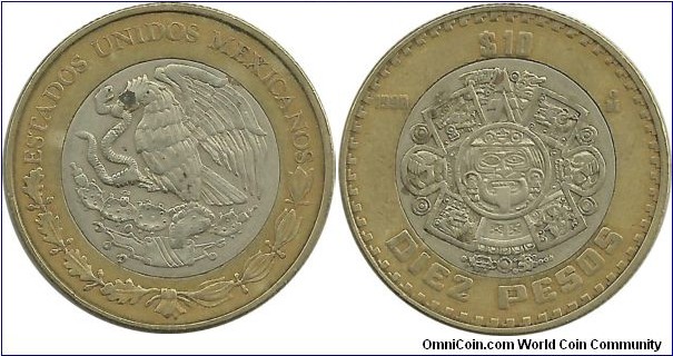 Mexico 10 Pesos 1998