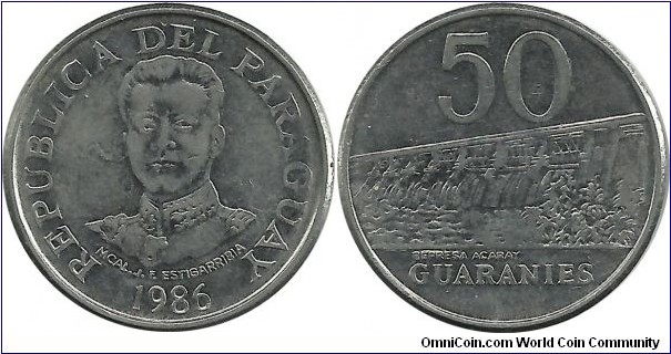 Paraguay 50 Guaranies 1986