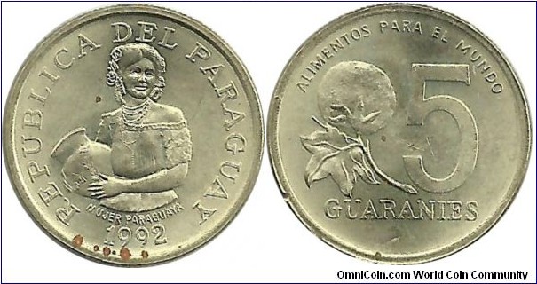 Paraguay 5 Guaranies 1992-FAO