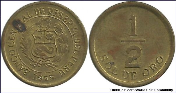 Peru ½ Sol de Oro 1975