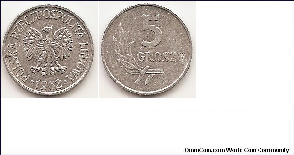 5 Groszy
Y#A46
0.6100 g., Aluminum, 16 mm. Obv: Eagle with wings open Rev: Value to upper right of sprig Designer: A. Peter