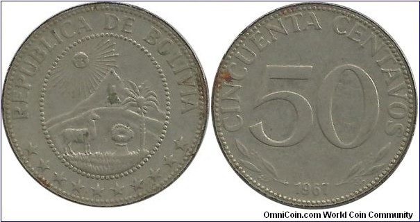 Bolivia 50 Centavos 1967