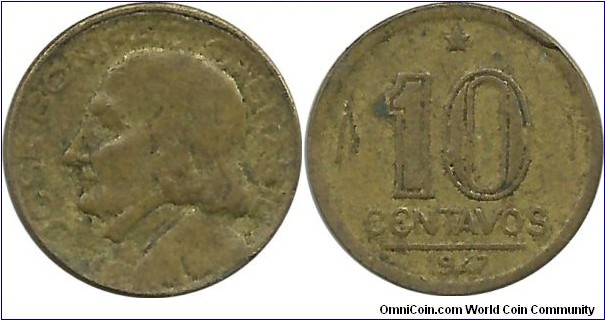 Brasil 10 Centavos 1947