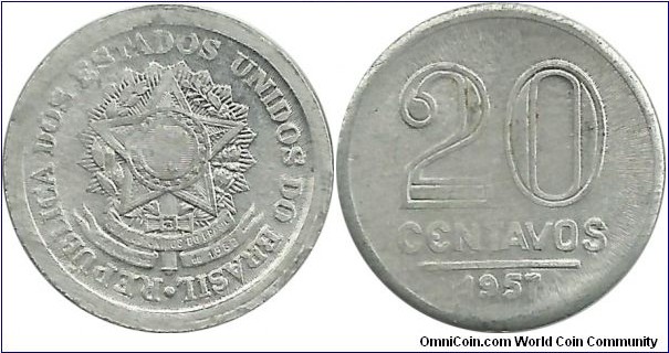 Brasil 20 Centavos 1957