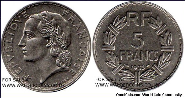 Five Francs
Nickel