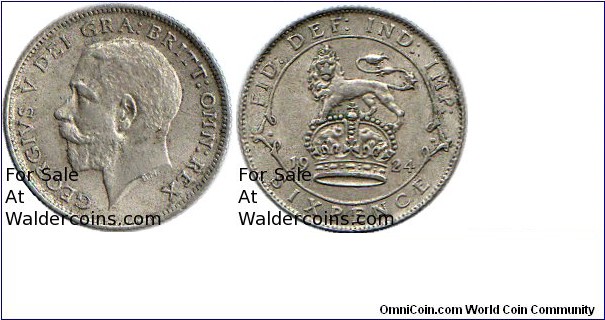 George V
Six Pence
.500 Silver