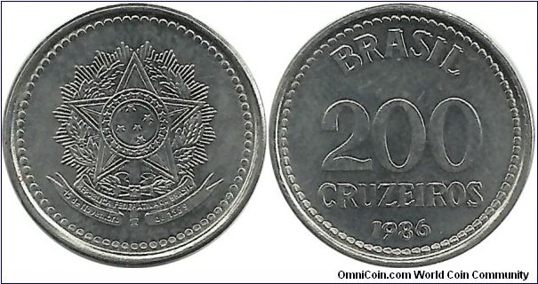 Brasil 200 Cruzeiros 1986