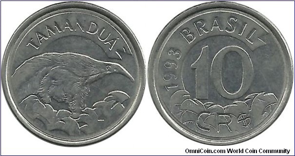 Brazil 10 Cruzeiro Real 1993