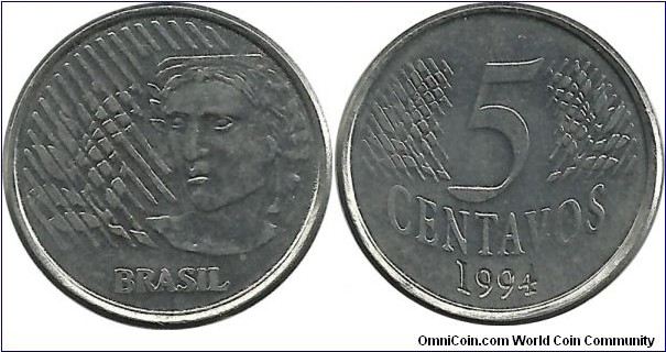 Brazil 5 Centavos 1994