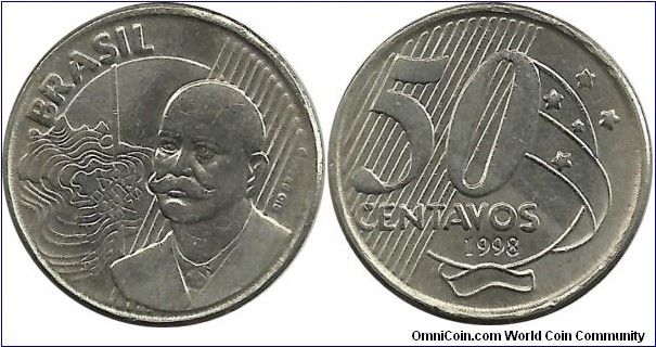 Brazil 50 Centavos 1998