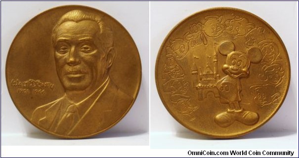 Turner-29 Walt Disney Productions (CA Institute Arts) Bronze 76mm Natl Comm Medal