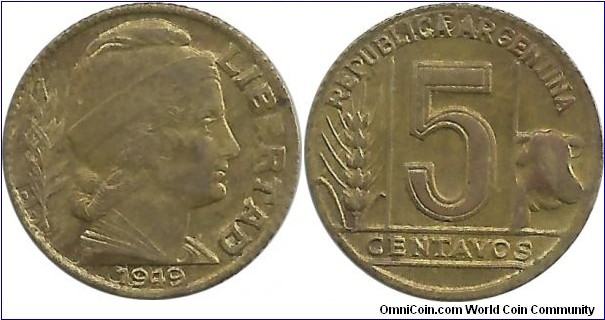 Argentina 5 Centavos 1949