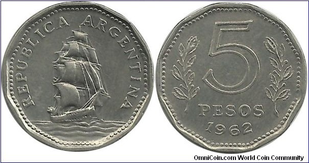 Argentina 5 Pesos 1962