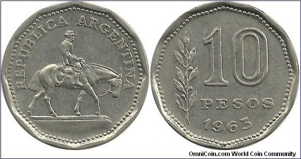 Argentina 10 Pesos 1963