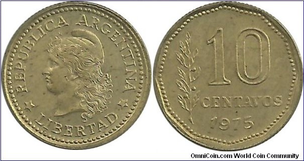 Argentina 10 Centavos 1975