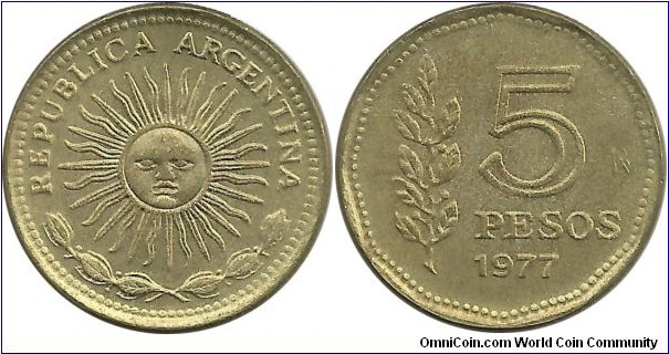 Argentina 5 pesos 1977