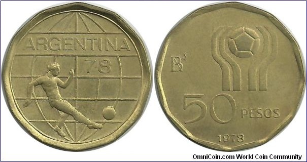 Argentina 50 Pesos 1978 - World Football Championship