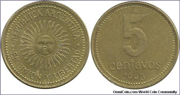 Argentina 5 Centavos 1993-AlBr