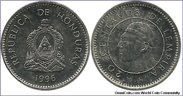 Honduras 20 Centavos 1996
