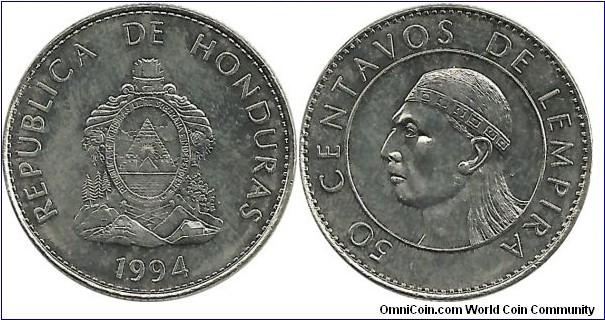 Honduras 50 Centavos 1994