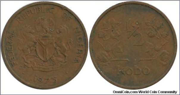 Nigeria ½ Kobo 1973